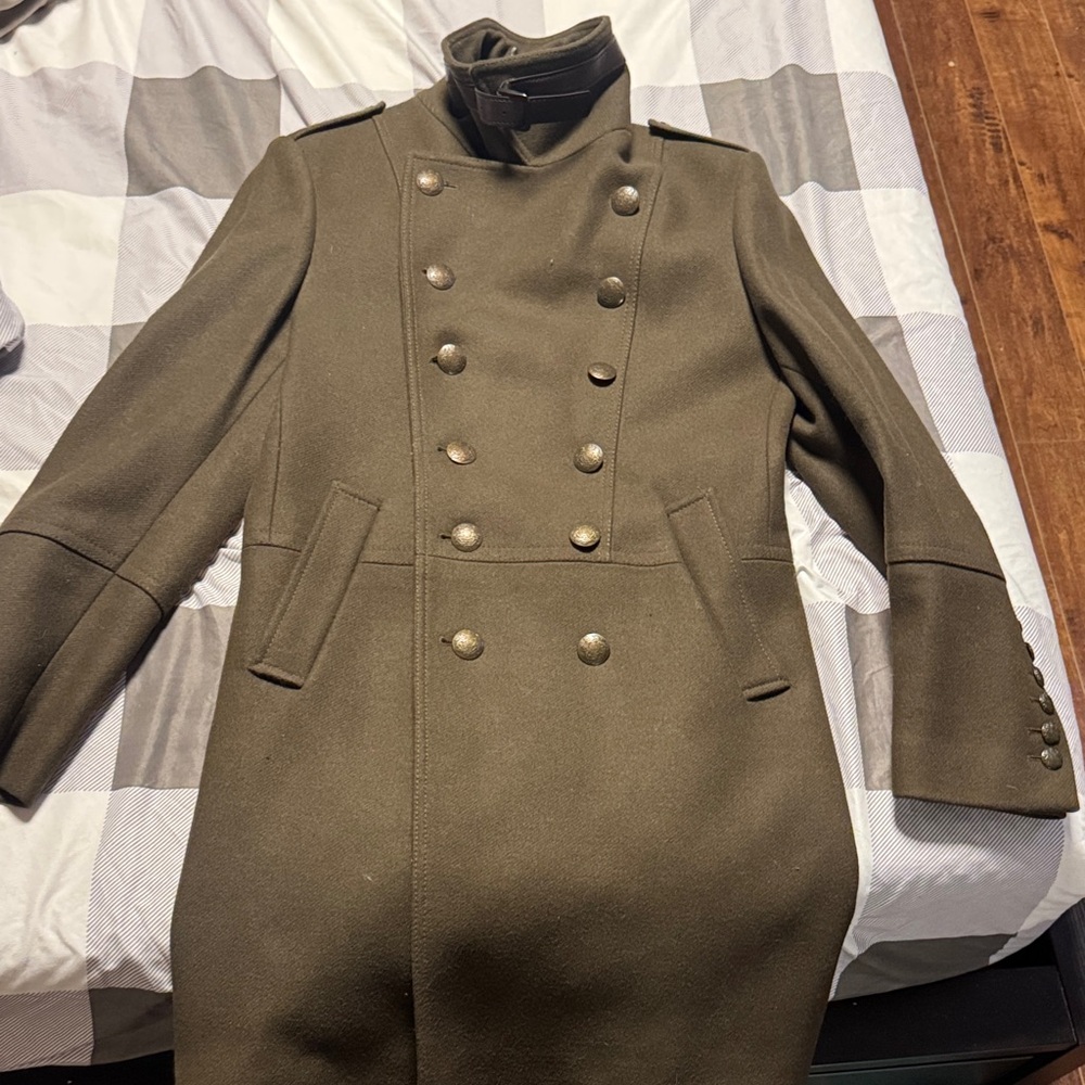 ZARA Olive MILITARY Coat - Picture 2 of 13